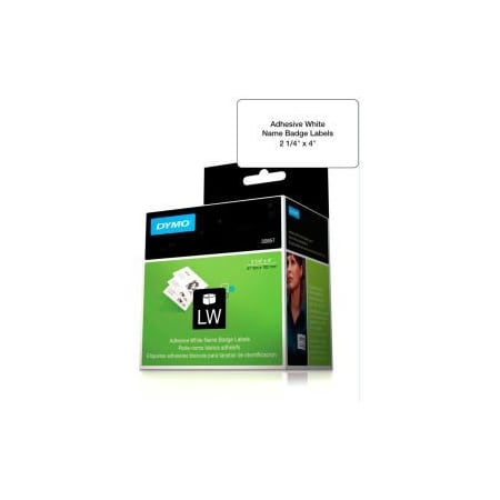 Sanford DYMO LW Name Badge Labels 2 14 x 4 Black on White 30857